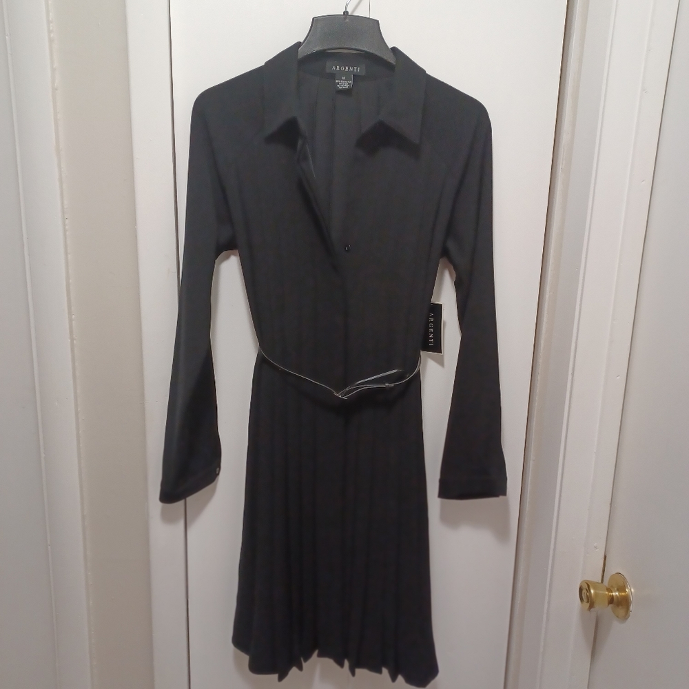 Argenti Black Classic Button Up Dress
